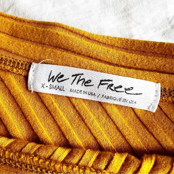 We The Free - Mustard Yellow Ribbed Halter Top - Sz. XS - Picture 3 of 3